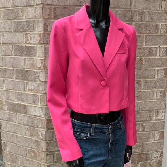 Avec Les Filles Notched Lapel Cropped Brazer Sz S NWOT - Picture 3 of 16